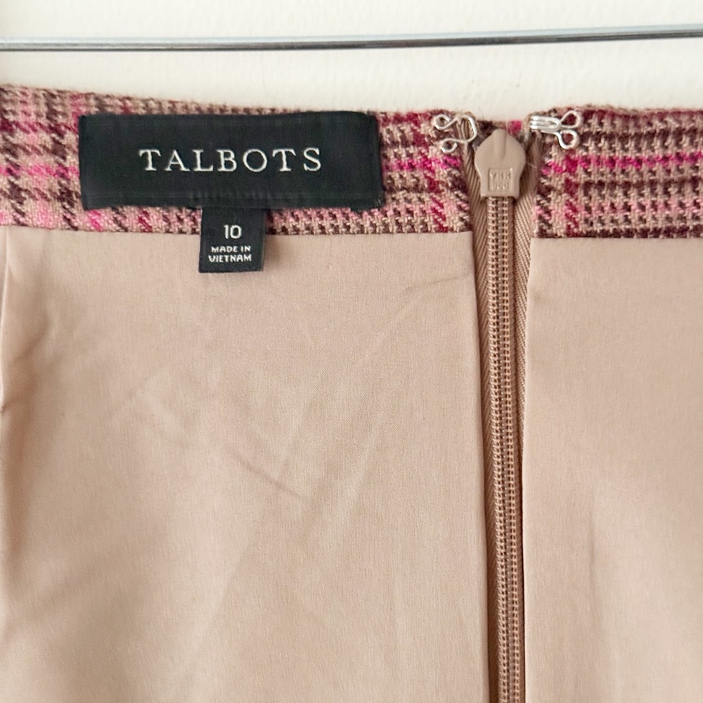 Talbots Wool Blend Glen Plaid Pencil Skirt Size 10 Classic Preppy Academia - Picture 11 of 15